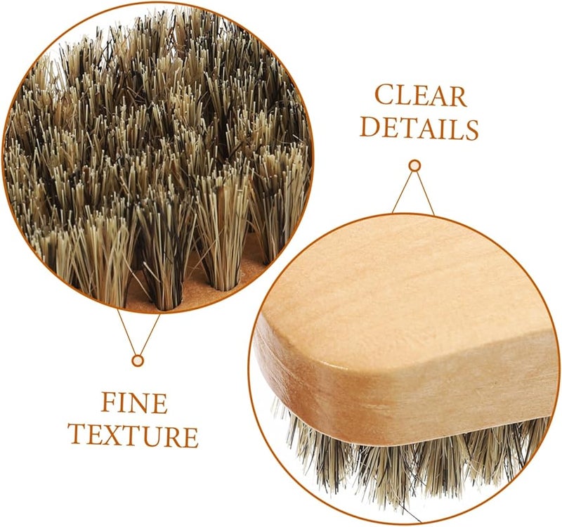 فرشاة أحذية سفر مدمجة بمقبض مريح، بشعيرات خنزير متينة لإزالة البقع - Image 3